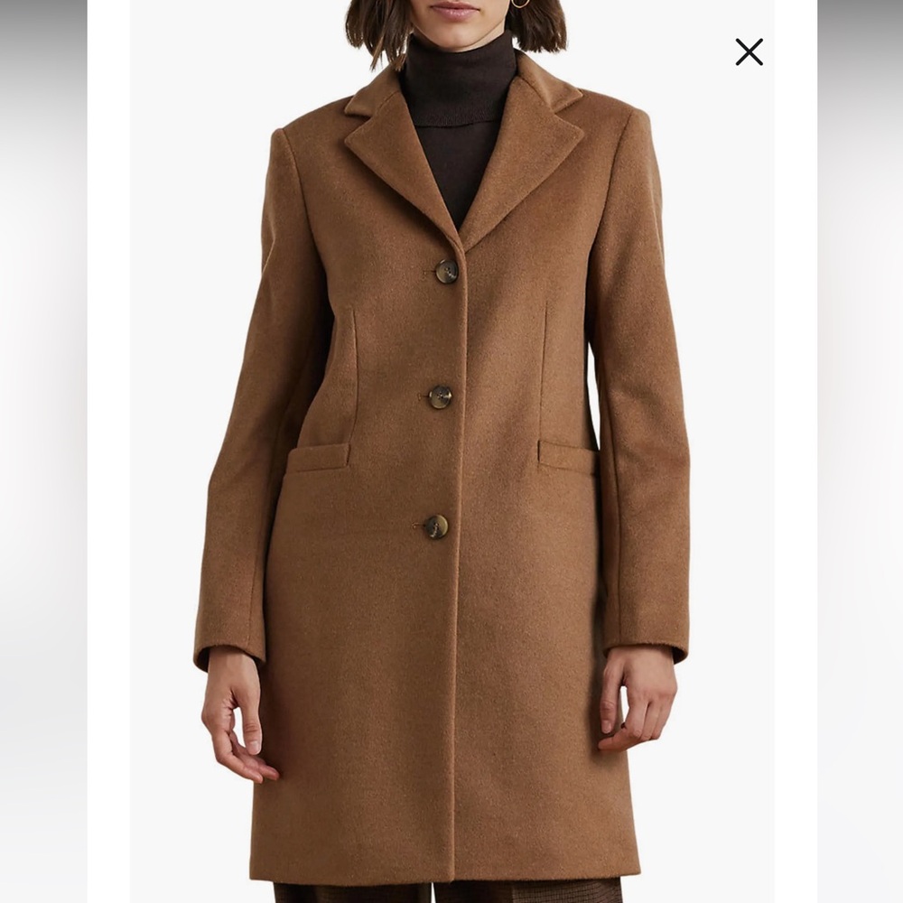 Ralph Lauren Women's Brown Wool-Blend Coat